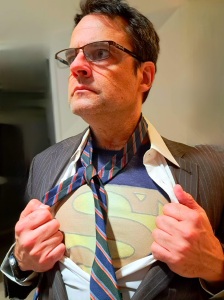 Heath doing that Clark Kent revealing the Superman costume under the shirt pose.  I can admit I have a problem